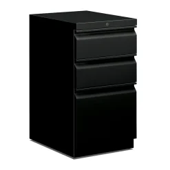 HON Brigade 3-Drawer Mobile Vertical File Cabinet, Letter Size, Lockable, 28"H x 15"W x 20"D, Black (H33720RP)