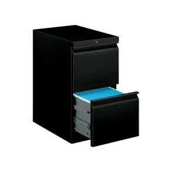 HON Brigade 2-Drawer Mobile Vertical File Cabinet, Letter Size, Lockable, 28"H x 15"W x 22.88"D, Black (HON33823RP)