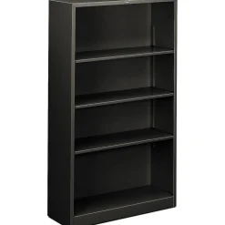HON Brigade 59"H 4-Shelf Bookcase, Charcoal Metal (HONS60ABCS)