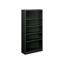 HON Brigade 71"H 5-Shelf Bookcase, Charcoal Metal (HS72ABCS)
