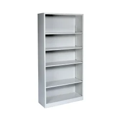HON Brigade 5-Shelf 71"H Bookcase, Light Gray Steel (HS72ABCQ)