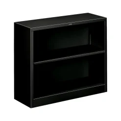 HON Brigade 2-Shelf 29"H Bookcase, Black Steel (HONS30ABCP)