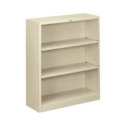 HON Brigade 3-Shelf 41"H Bookcase, Putty Steel(HS42ABCL)