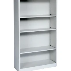 HON Brigade 4-Shelf Metal Bookcase, 59"H x 34 1/2"W x 12.63"D, Light Gray (S60ABCQ)