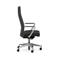 HON Cofi Fabric Swivel Executive Chair, Black/Polished Aluminum (HCFEU.W0.STC.P.H.UR10.CHSTC09.PA)