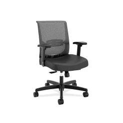 HON Convergence Vinyl Task Chair with Seat Slide, Adjustable Arms, Black (HONCMY1AUR10)