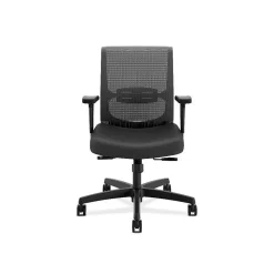 HON Convergence Vinyl Task Chair with Seat Slide, Adjustable Arms, Black (HONCMY1AUR10)