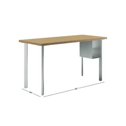 HON Coze 54"W Desk w/U-Storage, Natural Recon and Silver (HONRPL2454N1P6S)
