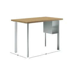 HON Coze 42"W Desk w/U-Storage, Natural Recon and Silver (HONRPL2442N1P6S)