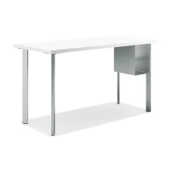 HON Coze 54"W Desk w/U-Storage, Designer White and Silver (RPL2454DWP6S)