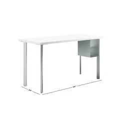 HON Coze 54"W Desk w/U-Storage, Designer White and Silver (RPL2454DWP6S)