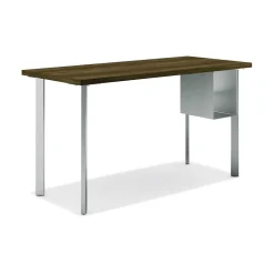 HON Coze 54"W Desk w/U-Storage, Florence Walnut and Silver (RPL2454FWP6S)