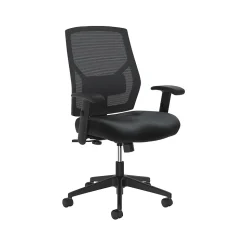 HON Crio High-Back Task Chair, Mesh Back, Adjustable Arms, Adjustable Lumbar, Black Leather (BSXVL581SB11T)