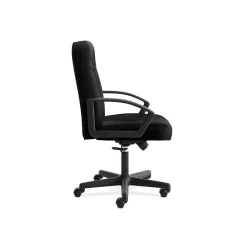 HON High-Back Executive Chair, Center-Tilt, Fixed Arms, Black Fabric (BSXVL601VA10)