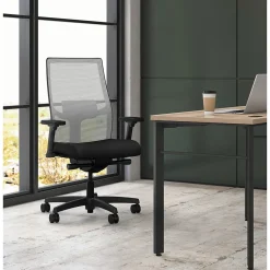 HON Ignition 2.0 Mesh Back Fabric Task Chair, Black/Fog (HONI2M2AFLC10TK)