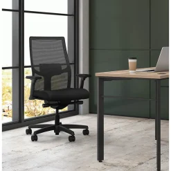 HON Ignition 2.0 Mesh/Fabric Computer and Desk Chair, Black (HONI2M2AMLCPIP)
