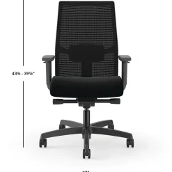 HON Ignition 2.0 Mesh/Fabric Computer and Desk Chair, Black (HONI2M2AMLC10TK)