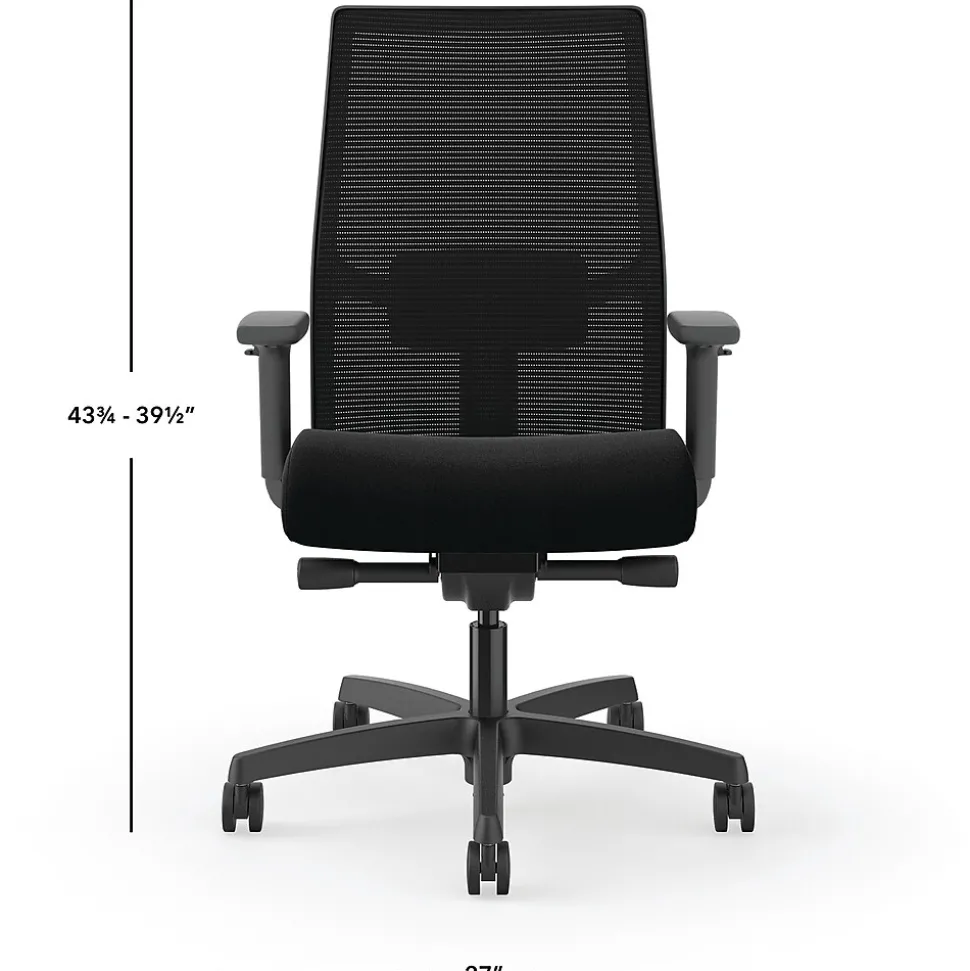 HON Ignition 2.0 Mesh/Fabric Computer and Desk Chair, Black (HONI2M2AMLC10TK)