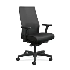 HON Ignition 2.0 Mesh/Vinyl Mid-Back Task Chair, Adjustable Arms, Black (HON12M2AMLU10TK)
