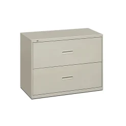 HON Lateral File, 2 Drawers, Molded Pull, 36"W, Light Gray Finish (BSX482LQ)