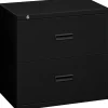 HON Lateral File, 2 Drawers, Molded Pull, 36"W, Black Finish (BSX482LP)