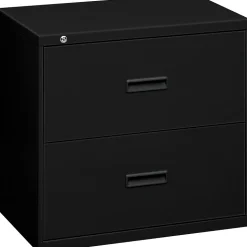 HON Lateral File, 2 Drawers, Molded Pull, 36"W, Black Finish (BSX482LP)