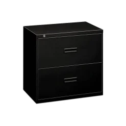 HON Lateral File, 2 Drawers, Molded Pull, 36"W, Black Finish (BSX482LP)