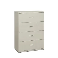 HON Lateral File, 4 Drawers, Molded Pull, Light Gray Finish, 36"W (BSX484LQ)