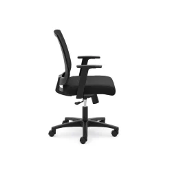 HON Mesh Mid-Back Task Chair, Center-Tilt, Tension, Lock, Fixed Arms, Black Mesh, Black Fabric (BSXVL511LH10)