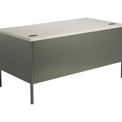 HON Metro Classic 60" Double Pedestal Desk, Gray/Charcoal (HP3262G2S)