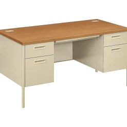 HON Metro Classic 60" Double Pedestal Desk, Harvest (HONP3262CL)