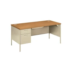 HON Metro Classic HP3266L 66" Single Pedestal Desk, Harvest (HONP3266LCL)