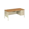 HON® Metro Classic Series "L"-Shaped Station, Single Right Pedestal Desk, Harvest/Putty, 29 1/2"H x 66"W x 30"D