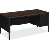 HON Metro Classic 66"W Right Pedestal Desk, Mocha/Black (HONP3265RMOP)