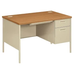 HON Metro Classic 48"W Single Pedestal Desk, Harvest (HP3251R.C.L)