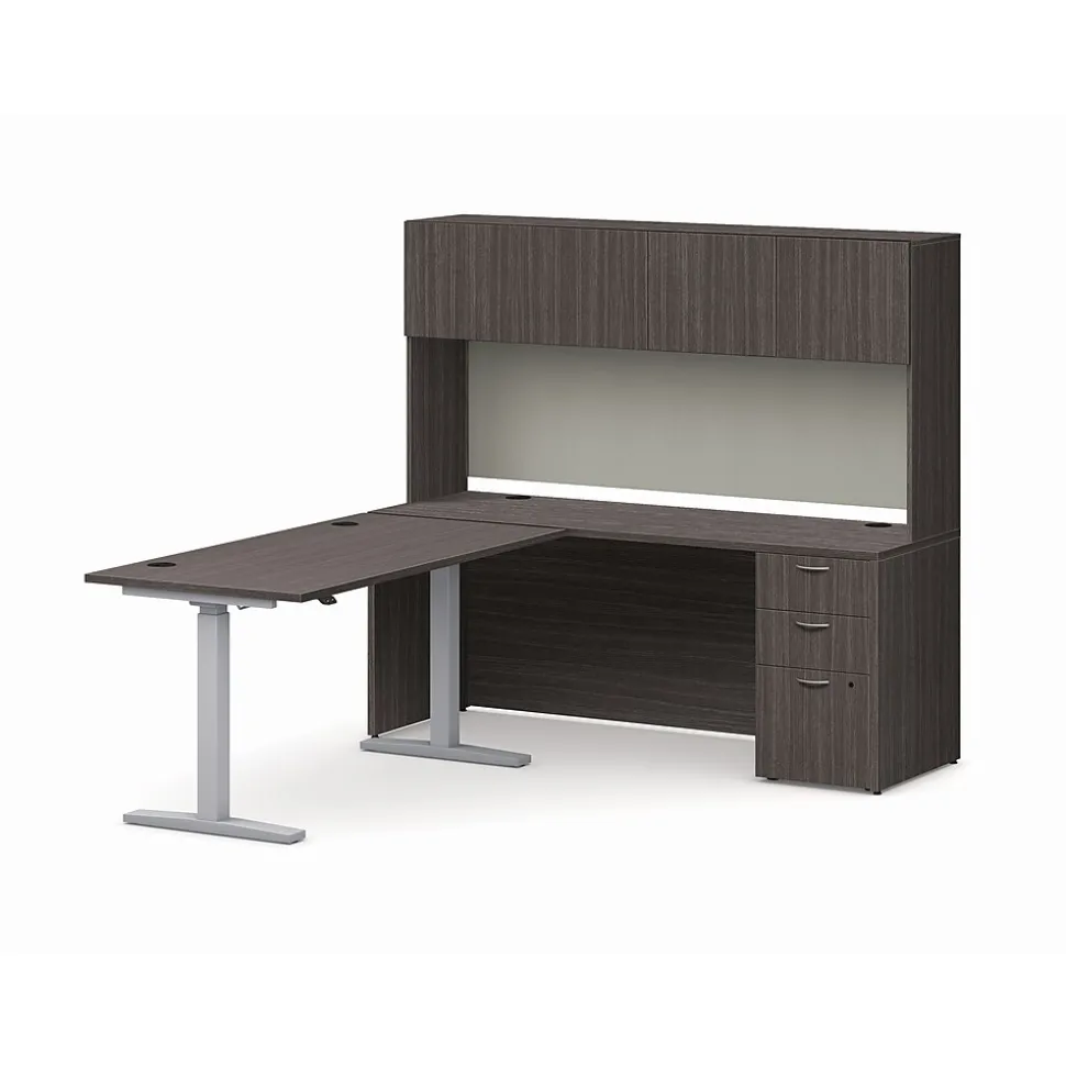 HON Mod 72" Executive Height-Adjustable Workstation with Storage, Slate Teak (HLPL8472HATHTCHSL1)