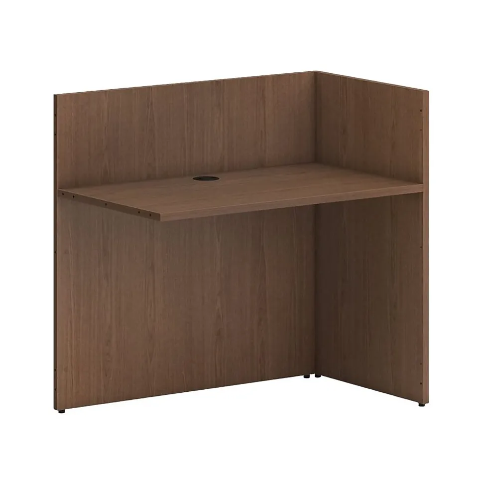 HON Mod 42" Reception Return Shell Desk, Sepia Walnut (HLPLRCPNRS4225.LSE1)
