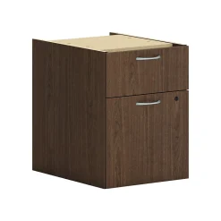 HON Mod 2-Drawer Mobile Vertical File Cabinet, Letter/Legal Size, Lockable, 20"H x 15"W x 20"D, Sepia Walnut (HONPLPHBFLE1)