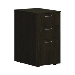 HON Mod 3-Drawer Mobile Vertical File Cabinet, Letter/Legal Size, Lockable, 28"H x 15"W x 20"D, Java Oak (HONPLPMBBFLJ1)