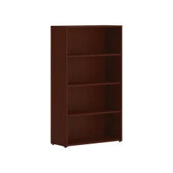 HON Mod 4-Shelf 53"H Bookcase, Traditional Mahogany (HLPLBC3013B4.LTM1)