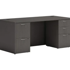 HON Mod 66"W Computer Desk, Slate Teak (HLPLDS66PSTM1)