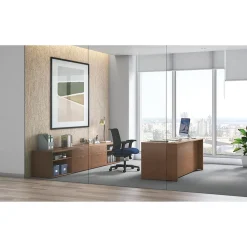 HON Mod 72"W Double-Pedestal Desk, Sepia Walnut (HLPLDS72PSSE1)