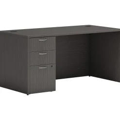 HON Mod 60"W x 30"D Single-Pedestal Desk, Gray (HLPLDS60PSSL1)