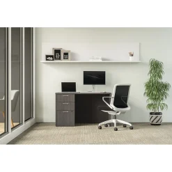 HON Mod 60"W x 30"D Single-Pedestal Desk, Gray (HLPLDS60PSSL1)