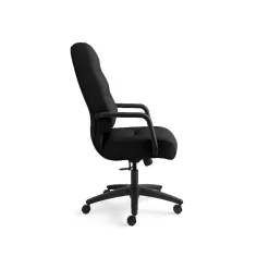 HON Pillow-Soft Executive High-Back Chair, Center-Tilt, Fixed Arms, Black Fabric