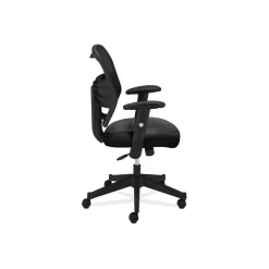 HON Prominent Mesh High-Back Task Chair, Adjustable Arms, Black SofThread Leather Seat (BSXVL531SB11)