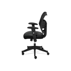HON Prominent Mesh High-Back Task Chair, Adjustable Arms, Black SofThread Leather Seat (BSXVL531SB11)