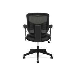 HON Prominent Mesh High-Back Task Chair, Adjustable Arms, Black SofThread Leather Seat (BSXVL531SB11)