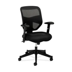 HON Prominent Mesh High-Back Task Chair, Center-Tilt, Adjustable Arms, Black Sandwich (BSXVL531MM10)