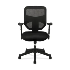 HON Prominent Mesh High-Back Task Chair, Center-Tilt, Adjustable Arms, Black Sandwich (BSXVL531MM10)